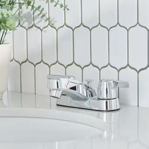 NWT‎ Project Source Chrome 2-handle Bathroom Sink Faucet with Drain